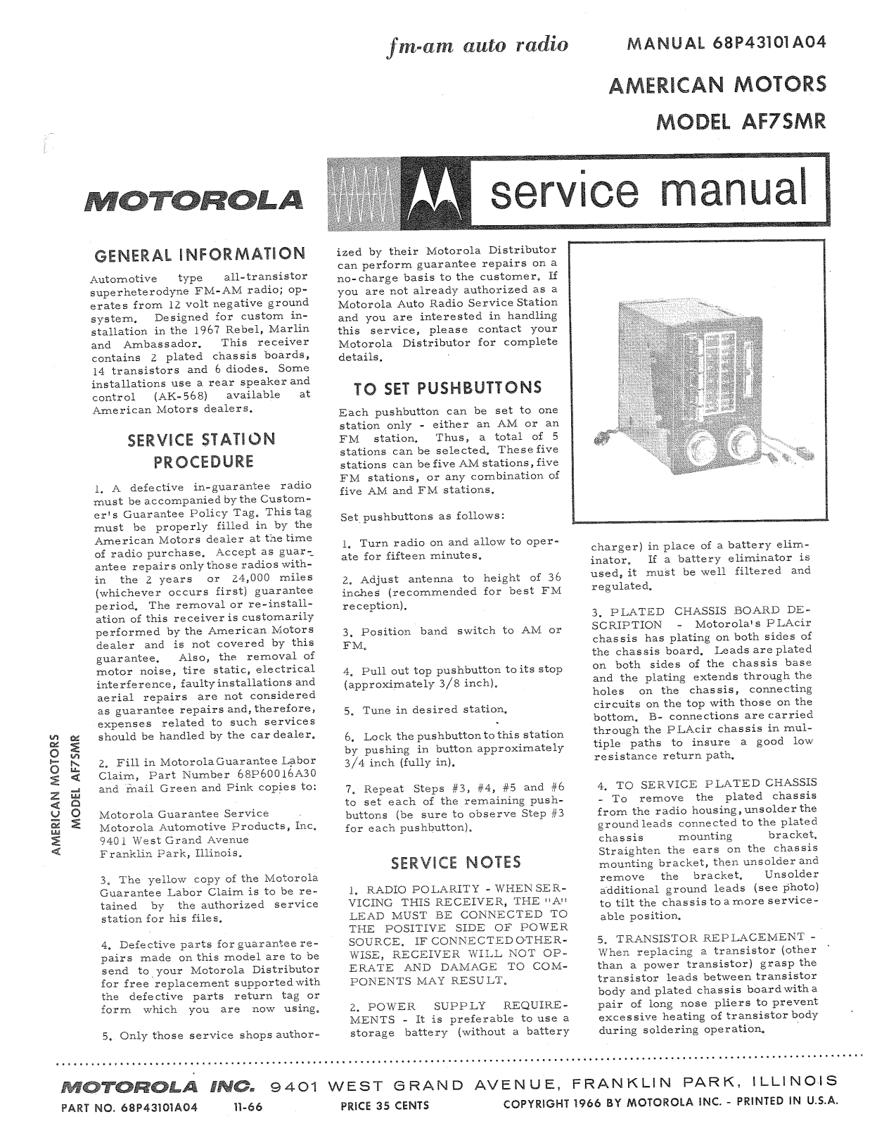 Moth Audio AF-7-SMR Service manual