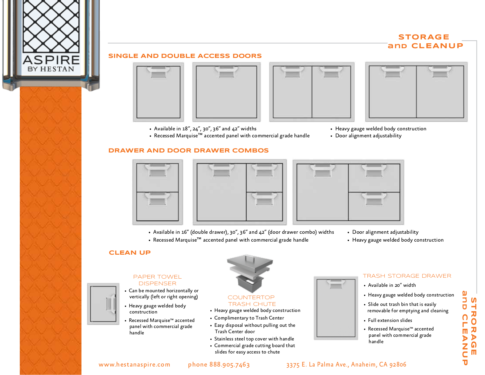 Hestan AEADL24OR, HAOP03, AEADR18, AEPTD16OR, AETRC20 Specs