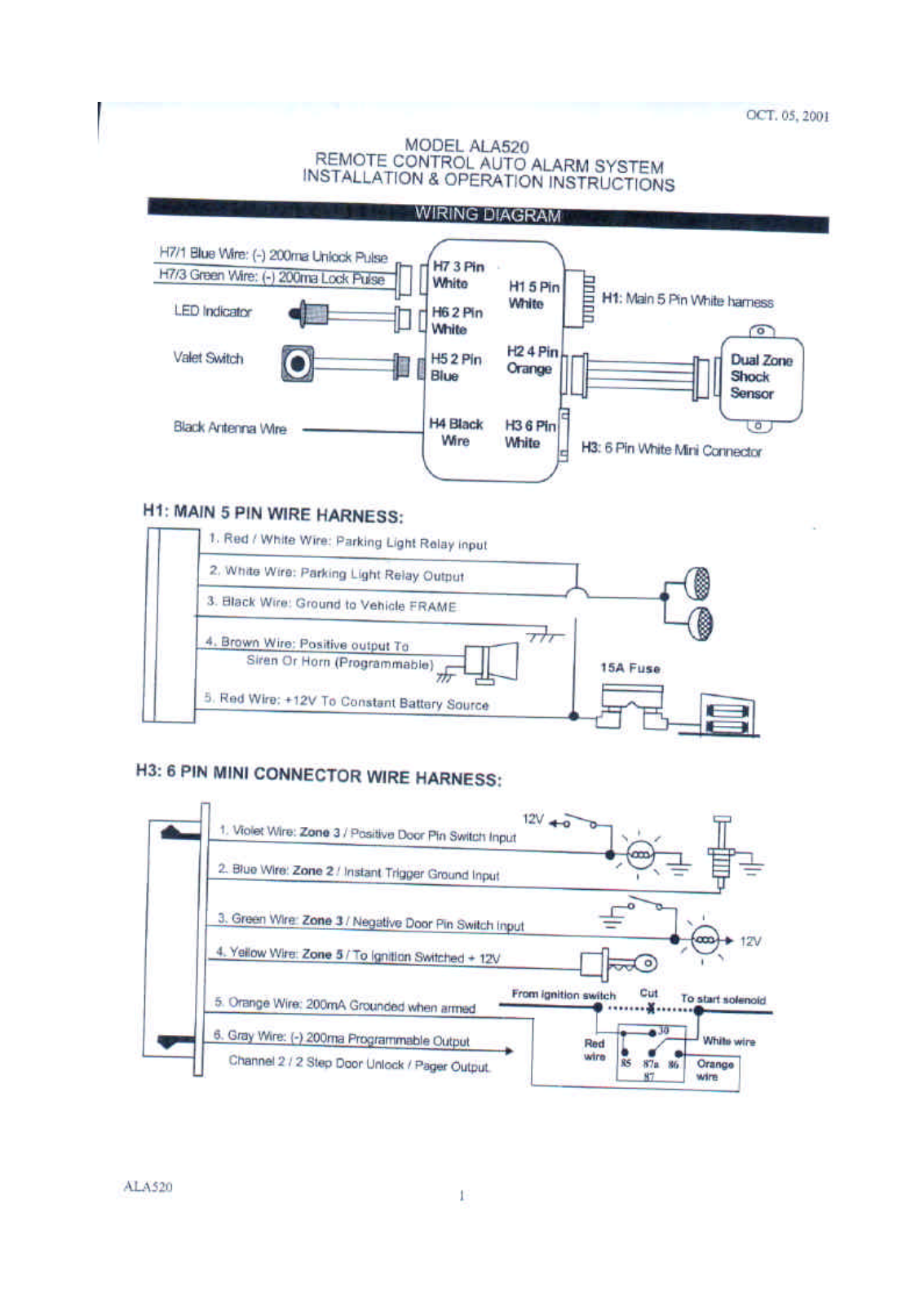 Advance Security ALA520 Installation guide