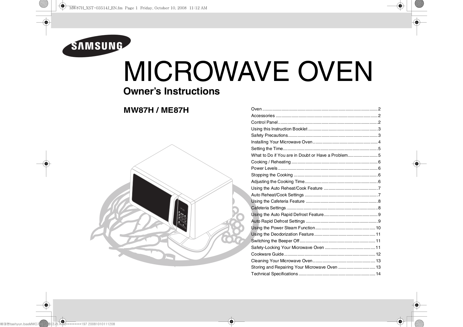 Samsung ME87H User Manual