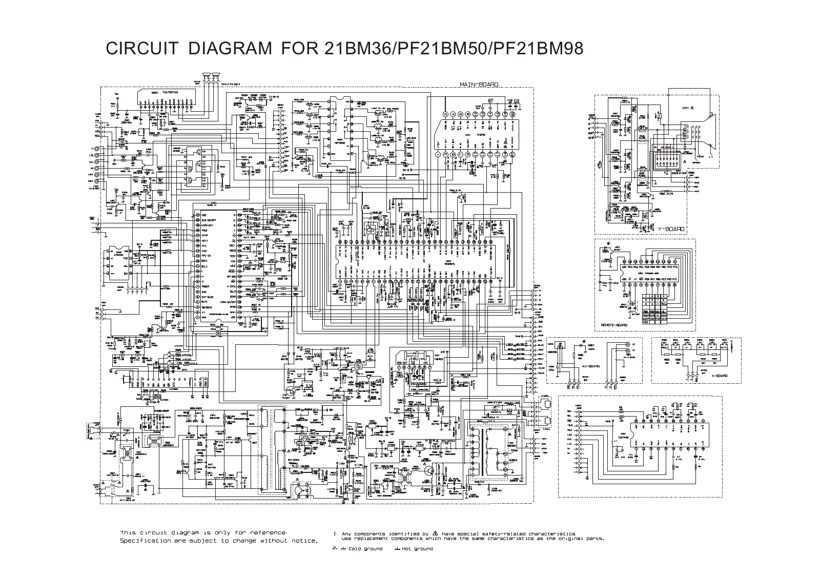 Changhong CN-9EA1, 21BM36, PF21BM50 Schematic