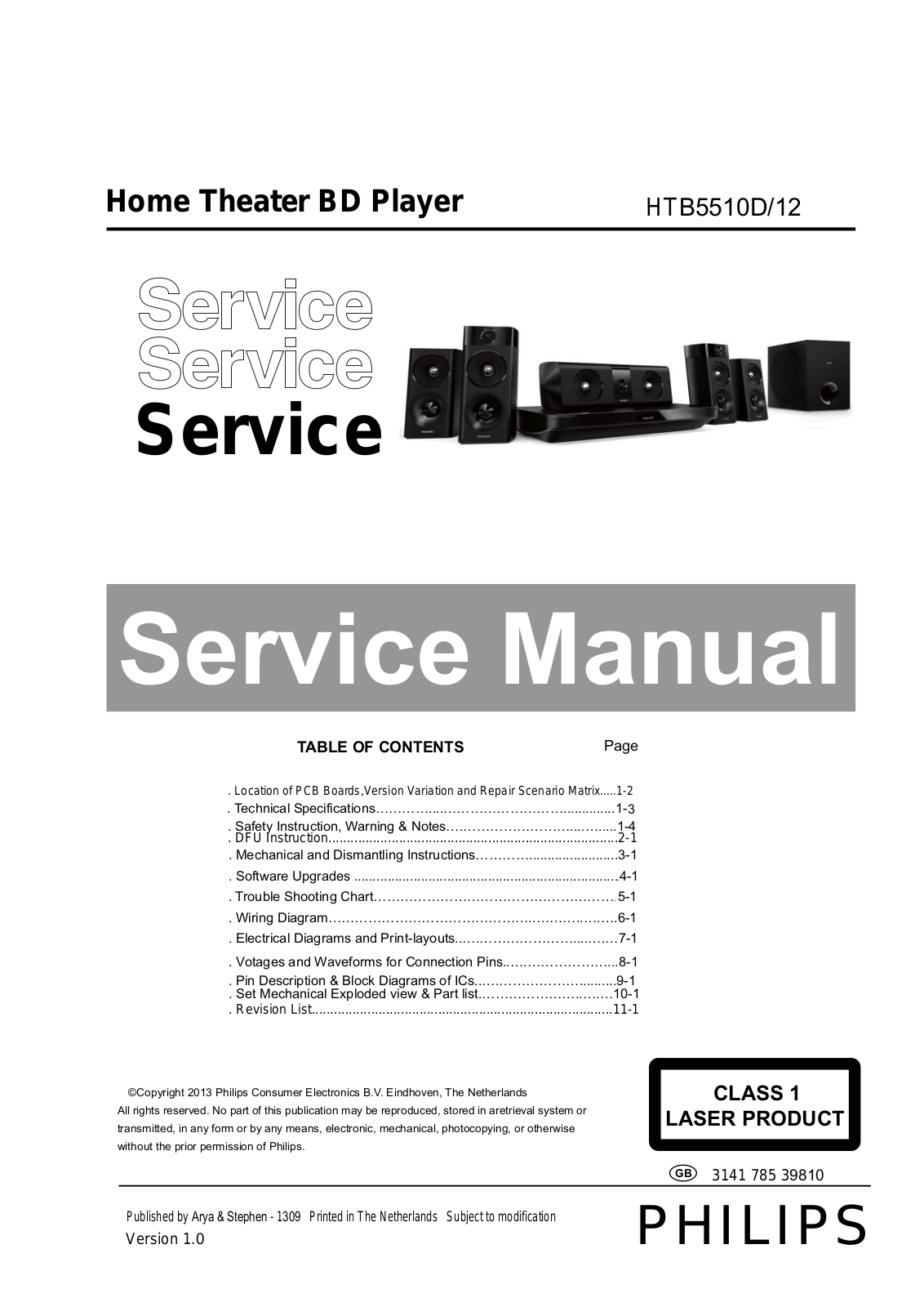 Philips HTB5510D/12 Schematic