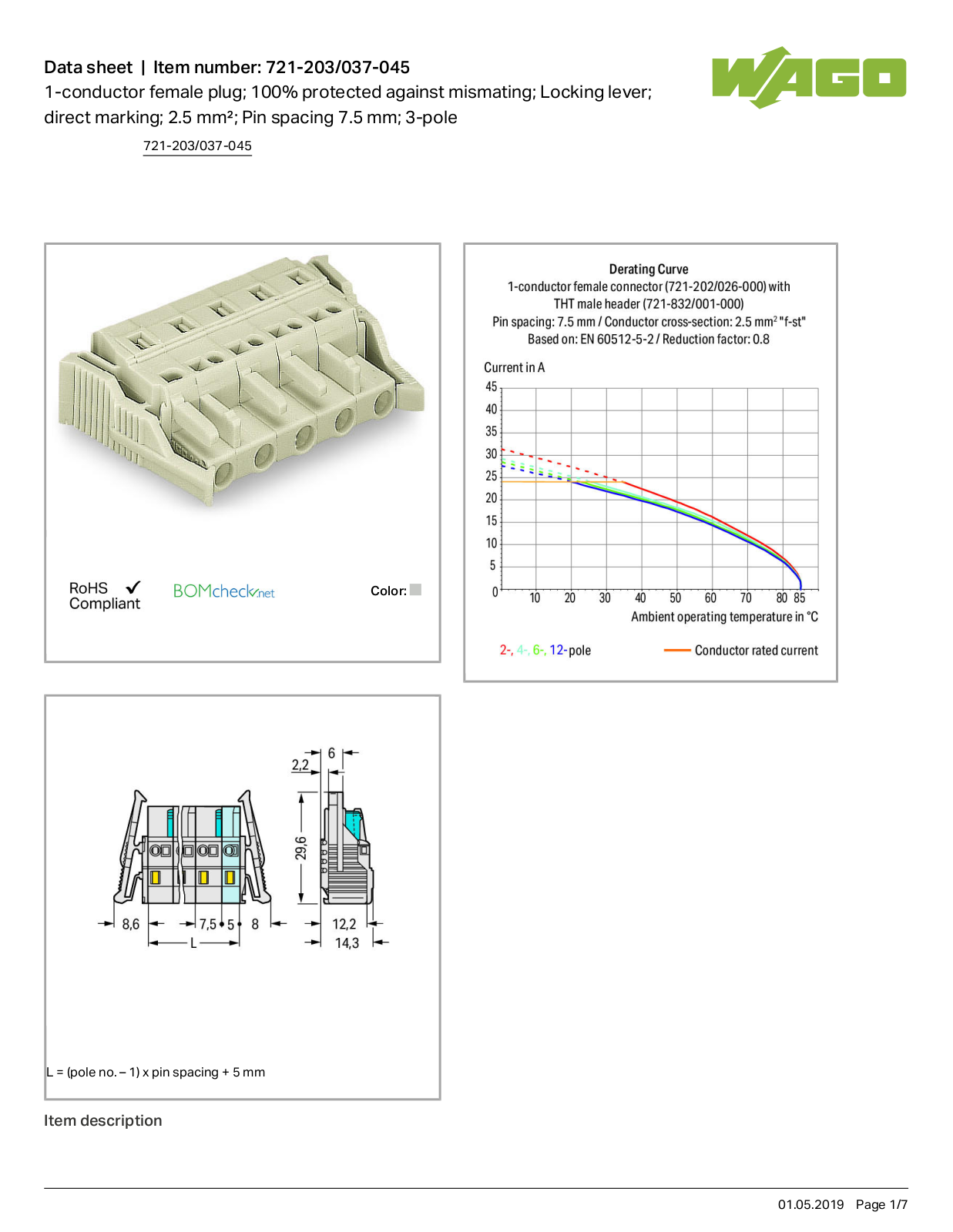 Wago 721-203/037-045 Data Sheet