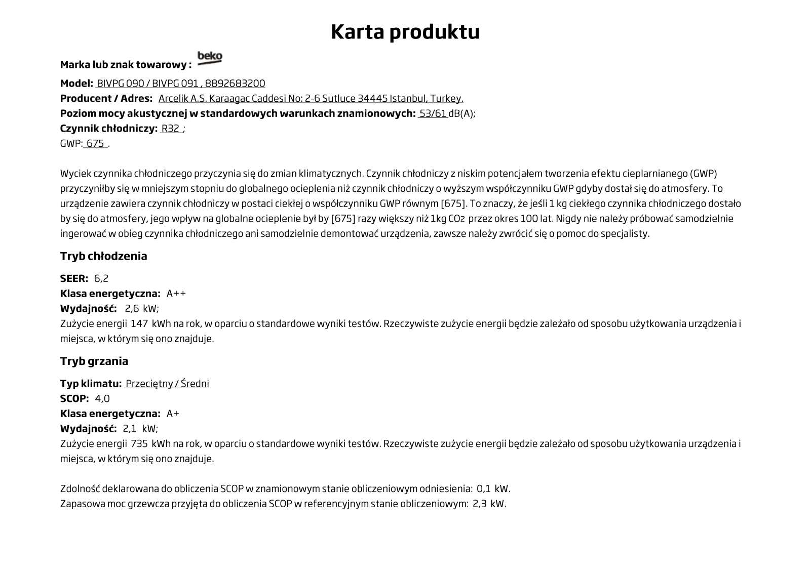 BEKO BIVPG 0900 User guide - ManualMachine.com