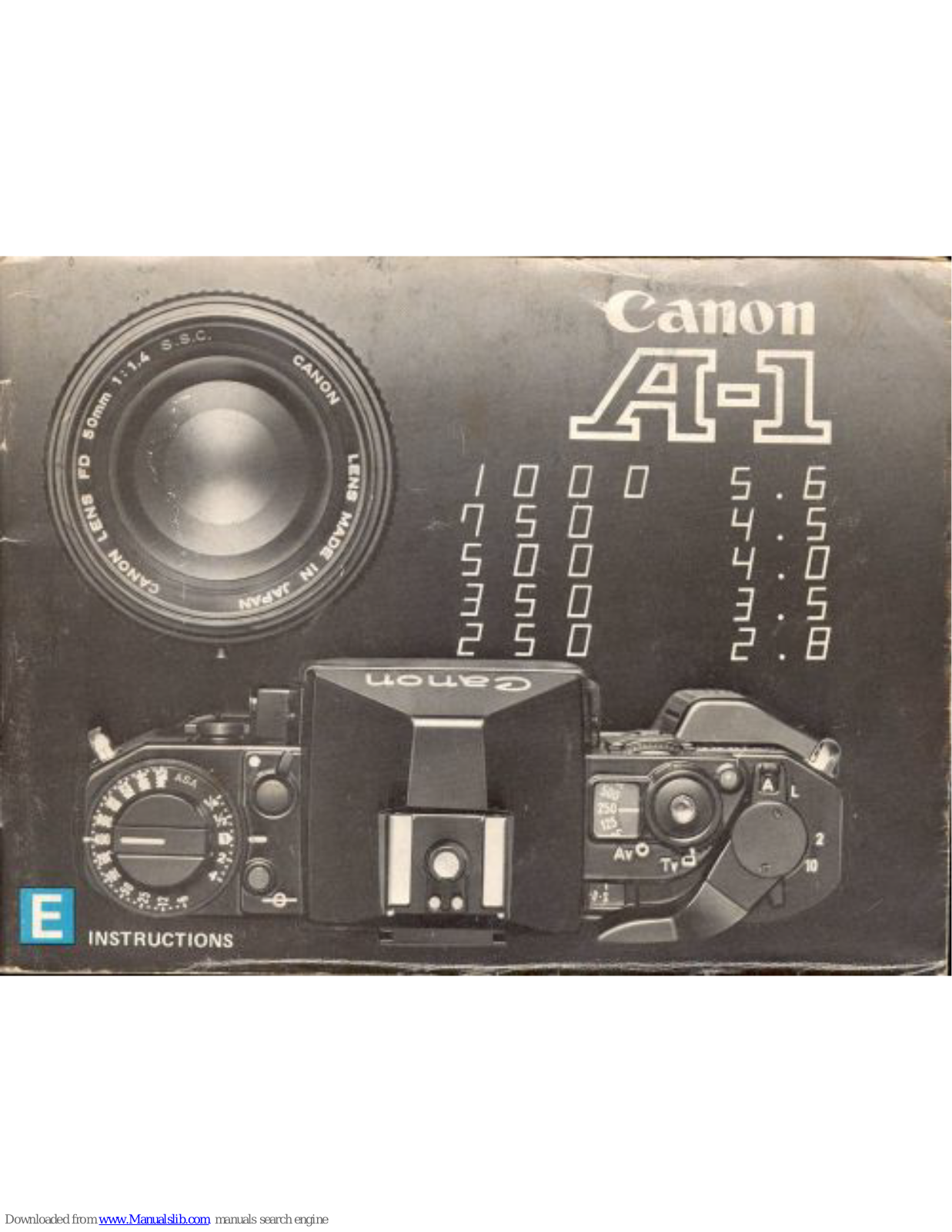 Canon A-1 - Sure Shot A-1 Water Resistant 35mm Camera, A-1 Instruction Manual