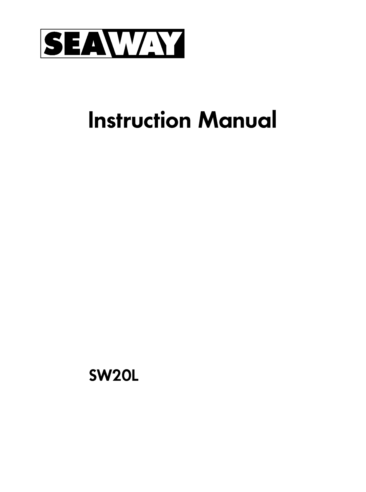 LG SW20L User Manual