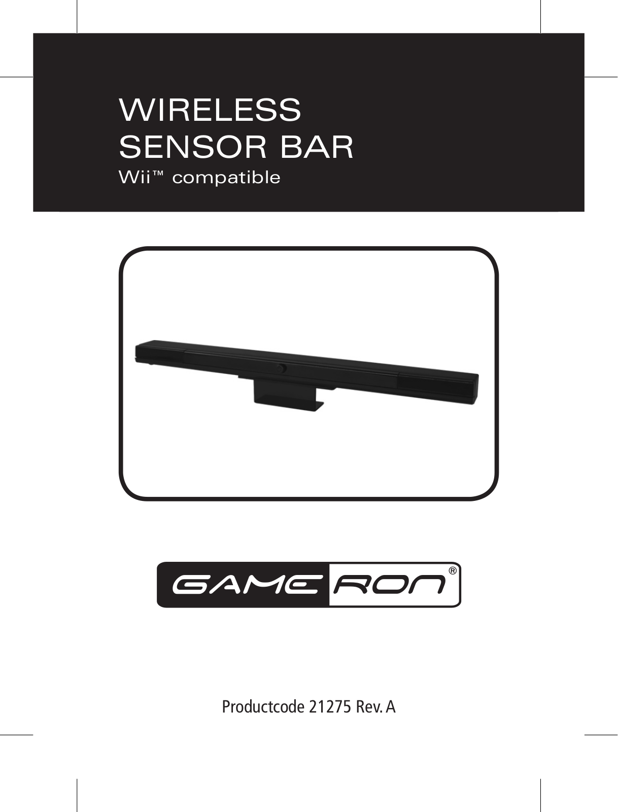 AWG WIRELESS SENSOR BAR FOR WII User Manual