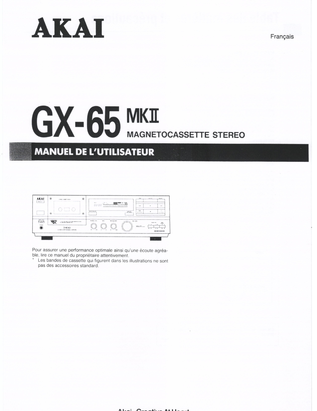 Akai GX-65 User Manual