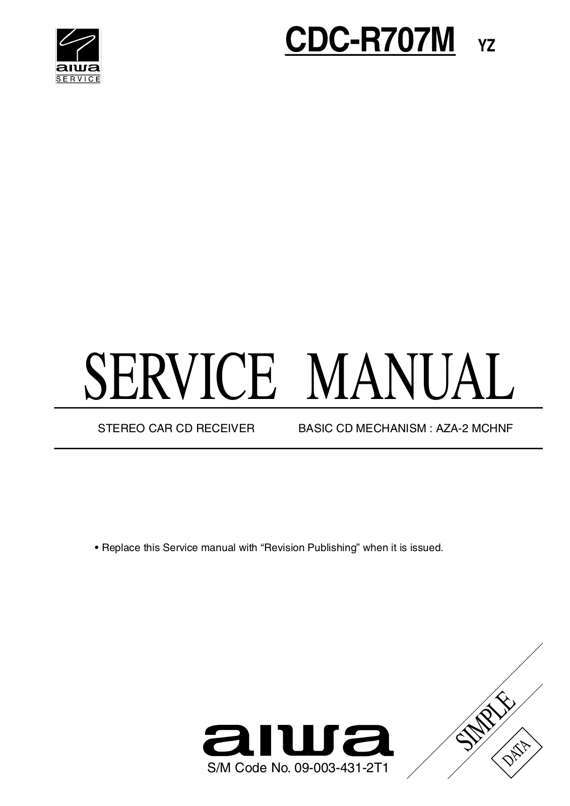 AIWA CDC-R707 Service Manual