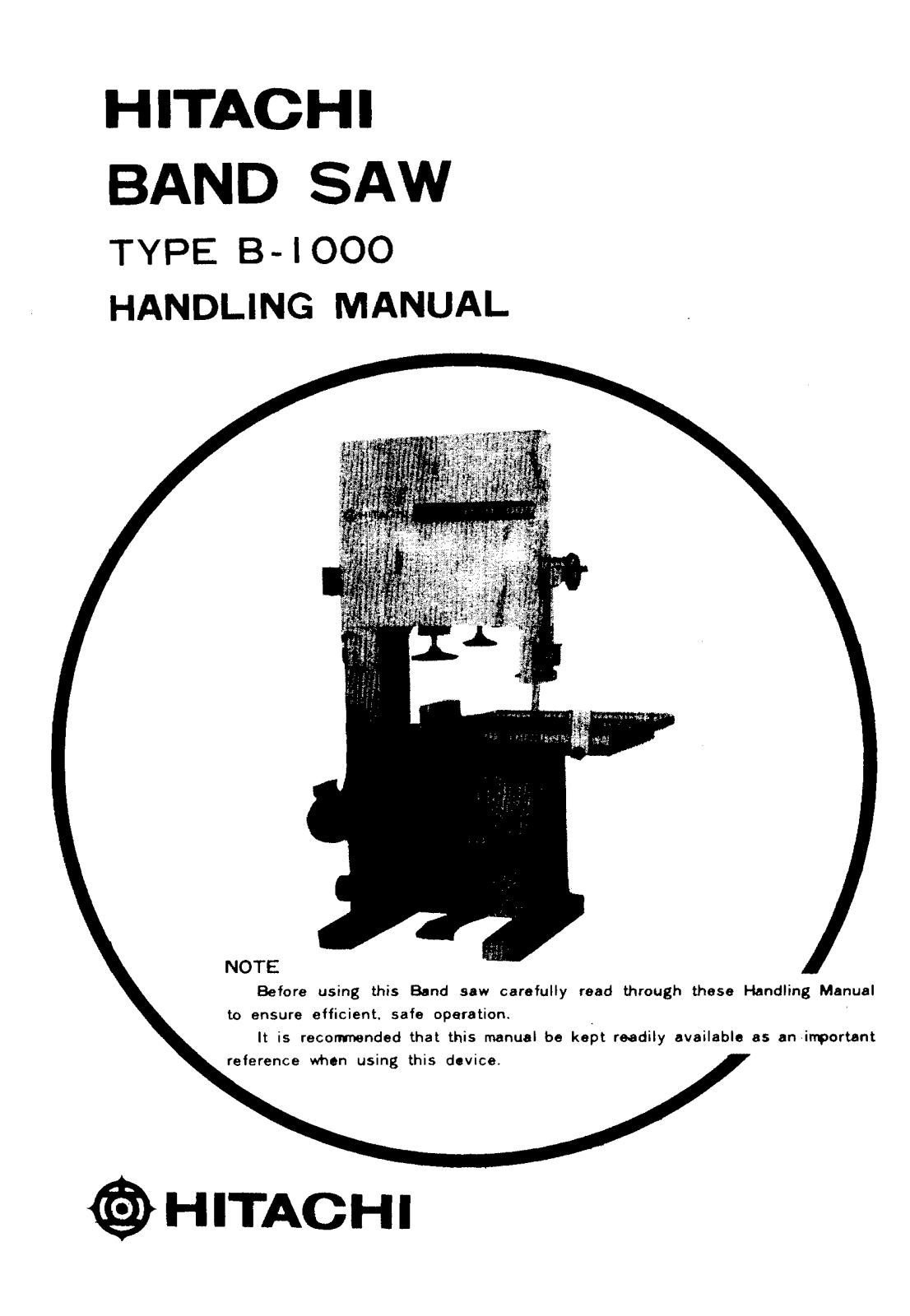 Hitachi B1000 User Manual