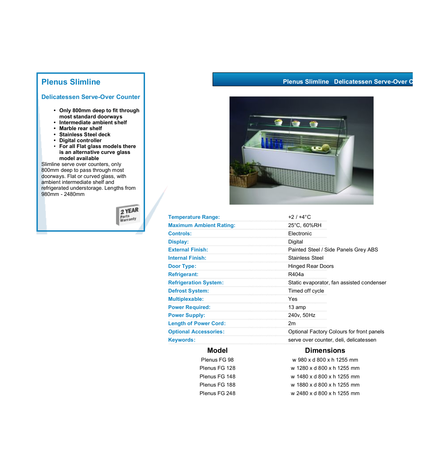 Valera PLENUS FG 188, PLENUS FG 248, PLENUS FG 98, PLENUS FG 148, PLENUS FG 128 DATASHEET