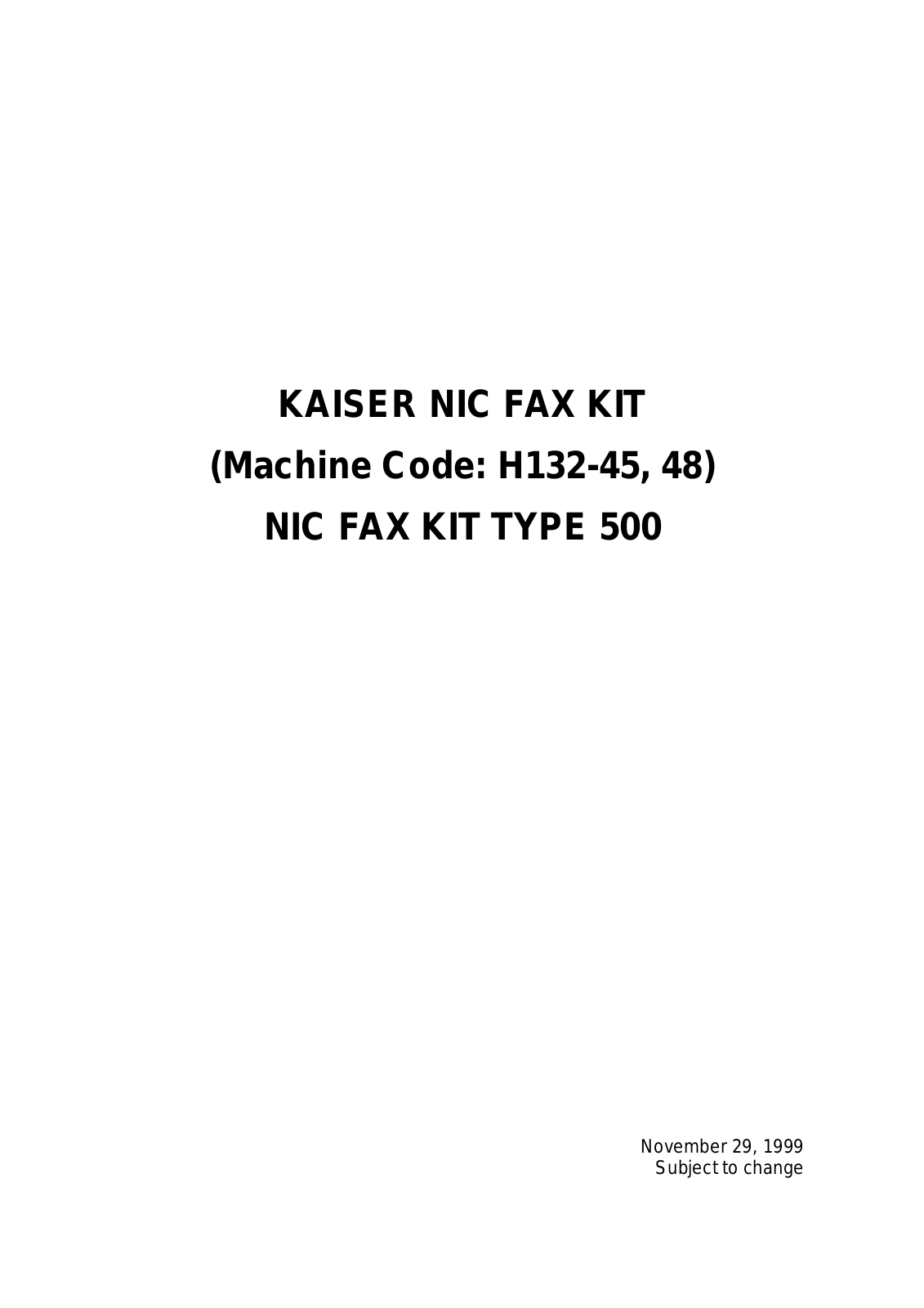 Ricoh nicf500 Service Manual