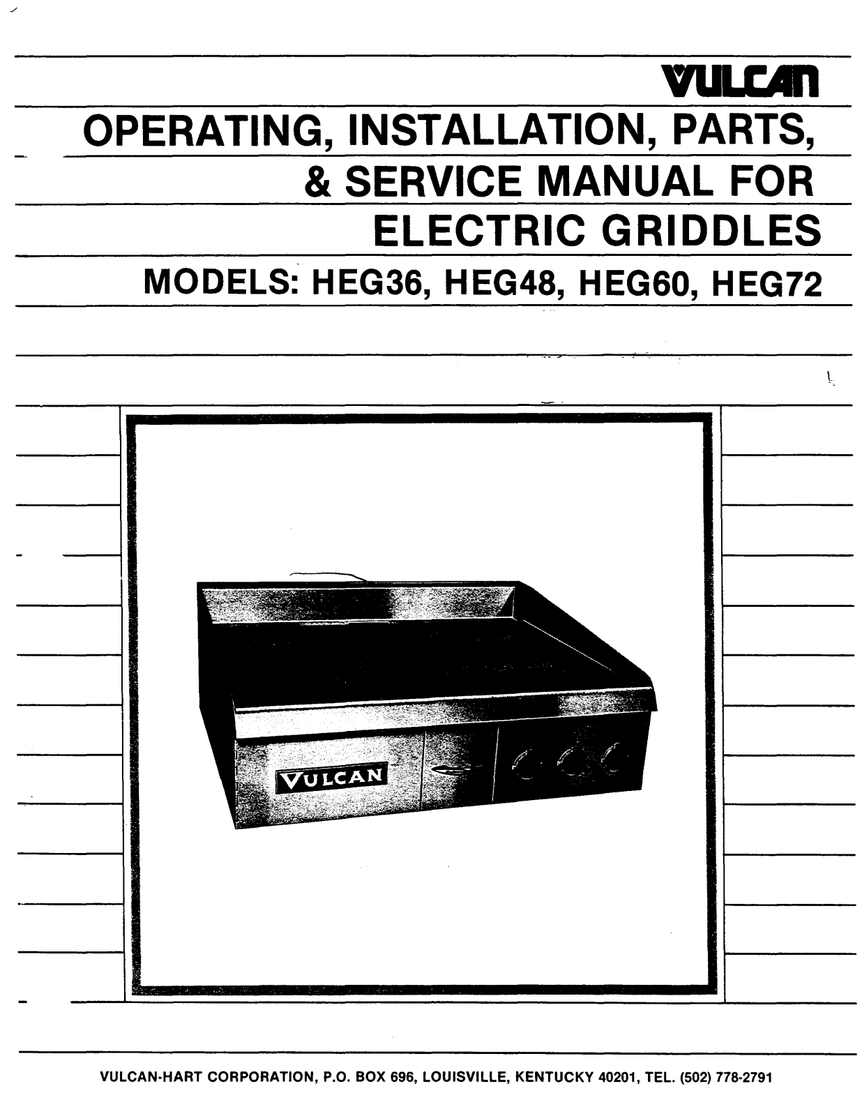 Vulcan HEG36 Service Manual