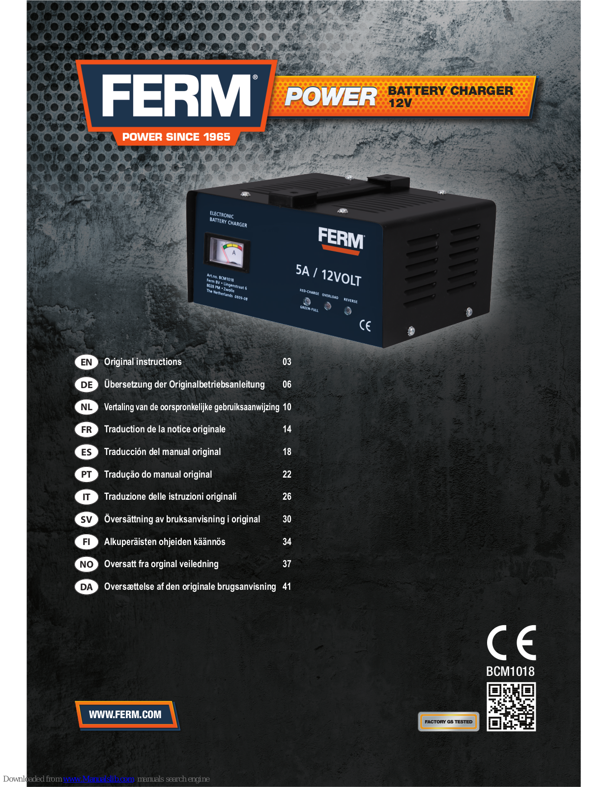 Ferm BCM1018 Instructions Manual