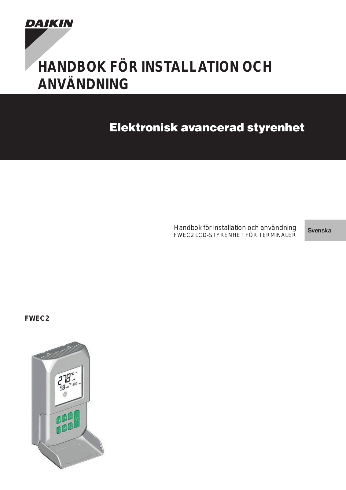 Daikin FWEC2 Operation manuals