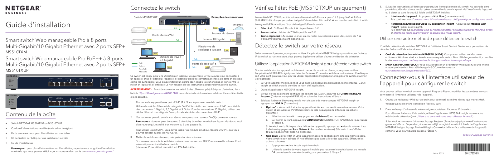 Netgear MS510TXM Installation Manual