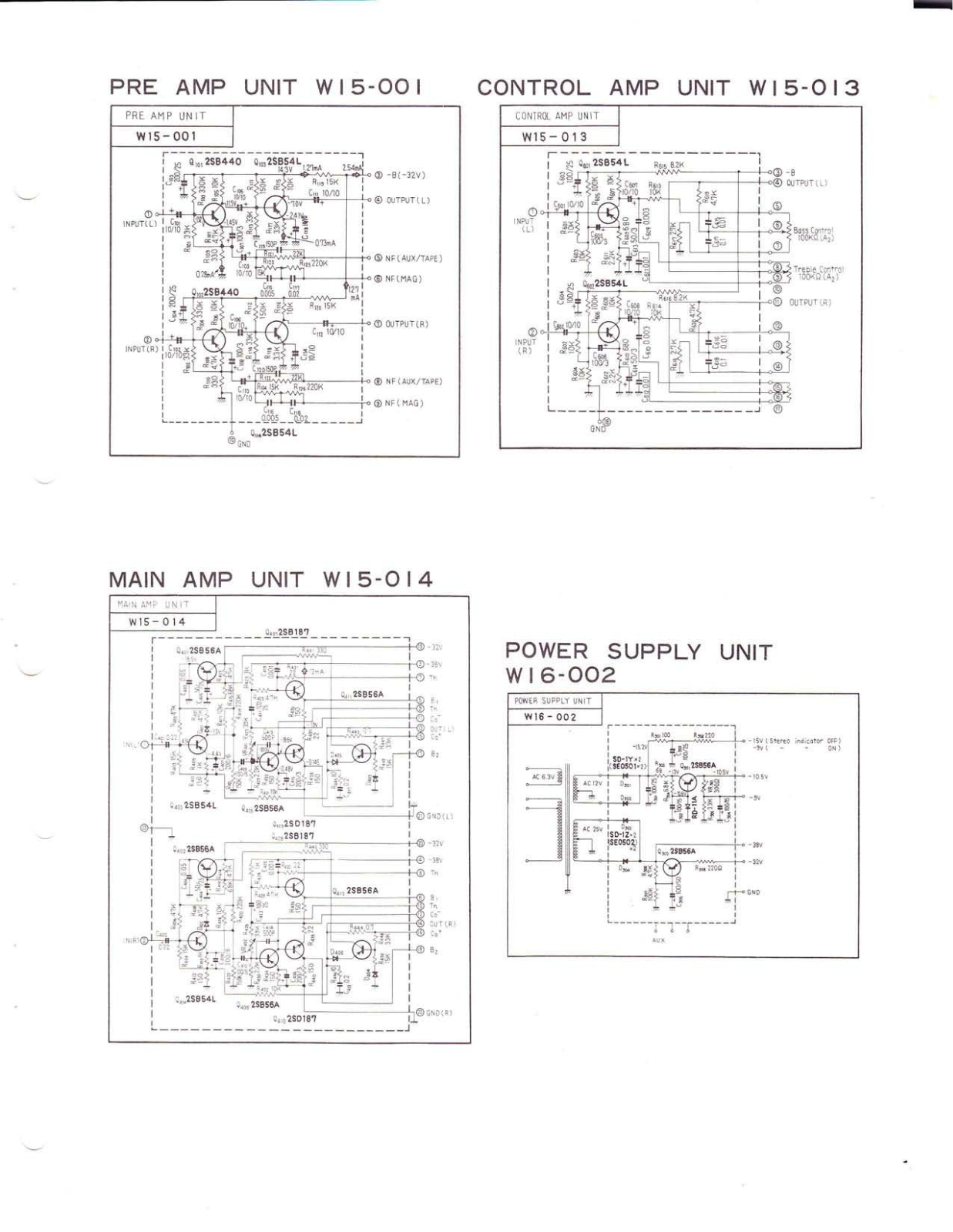 Pioneer W15-001, W15-013, W15-014, W16-002 Schematic