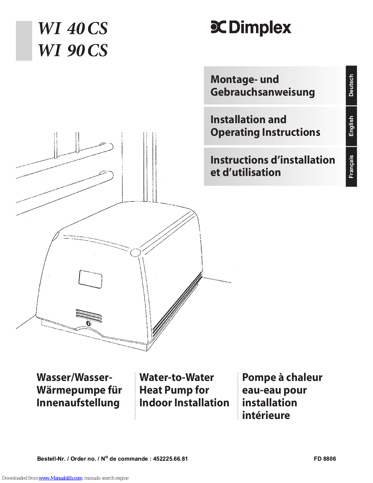 Dimplex WI 40CS, WI 90CS Installation And Operating Instrictions