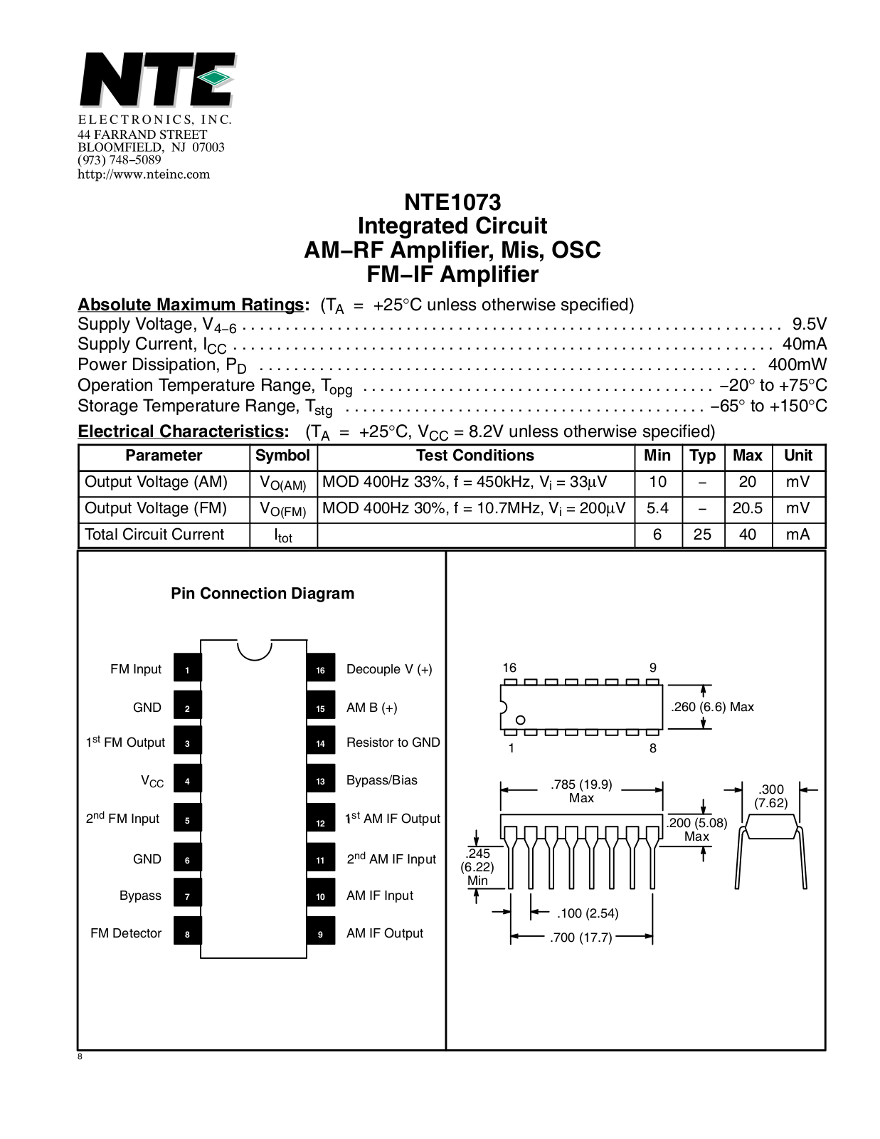 Datasheet ECG1073 Specification - ManualMachine.com