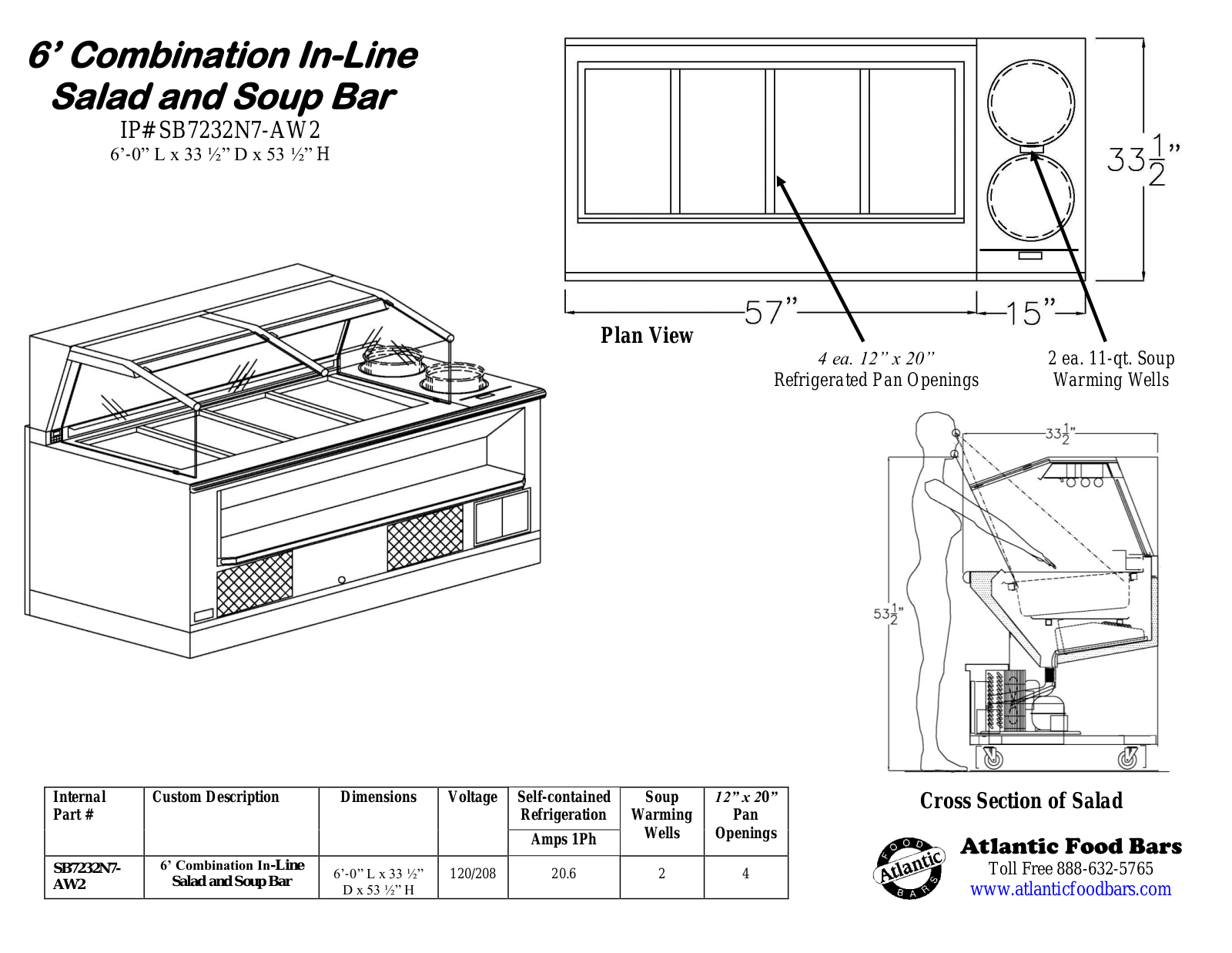 Atlantic Food Bar SB7232N7-AW2 User Manual