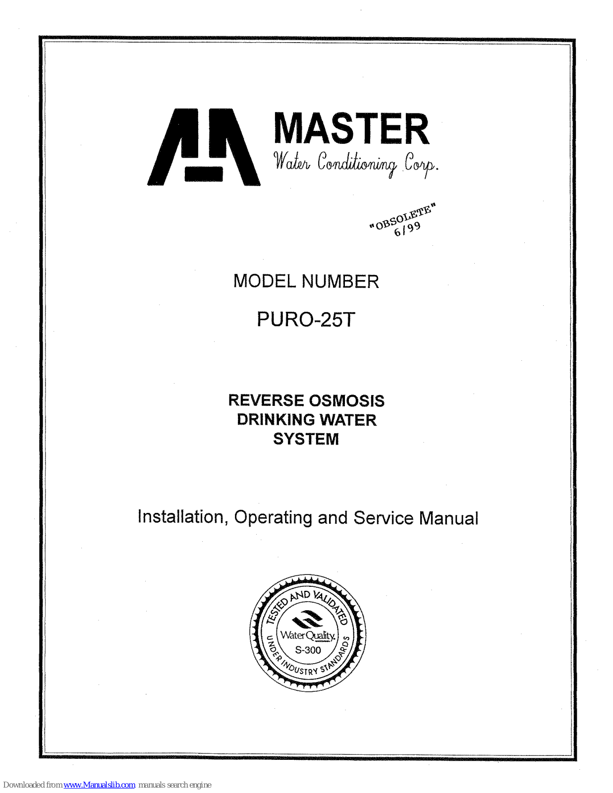 Master PURO-25T Service Manual