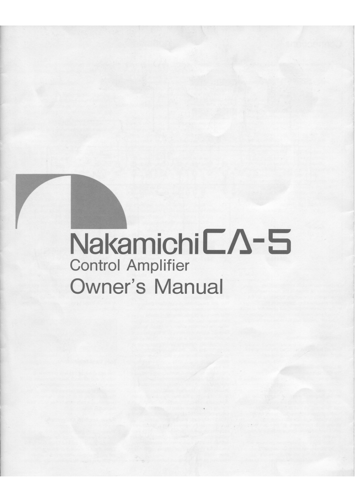 Nakamichi CA-5 Owners Manual