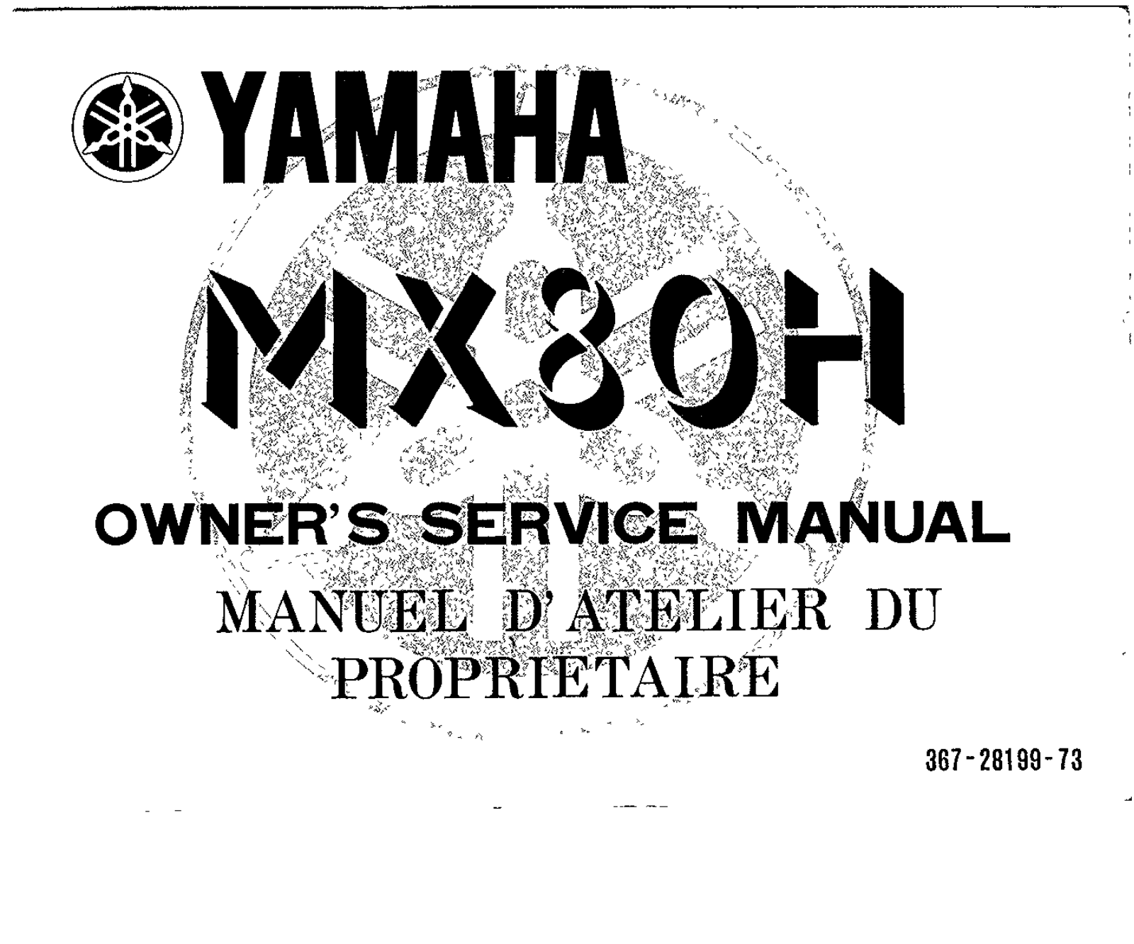 Yamaha MX80 H 1981 Owner's manual