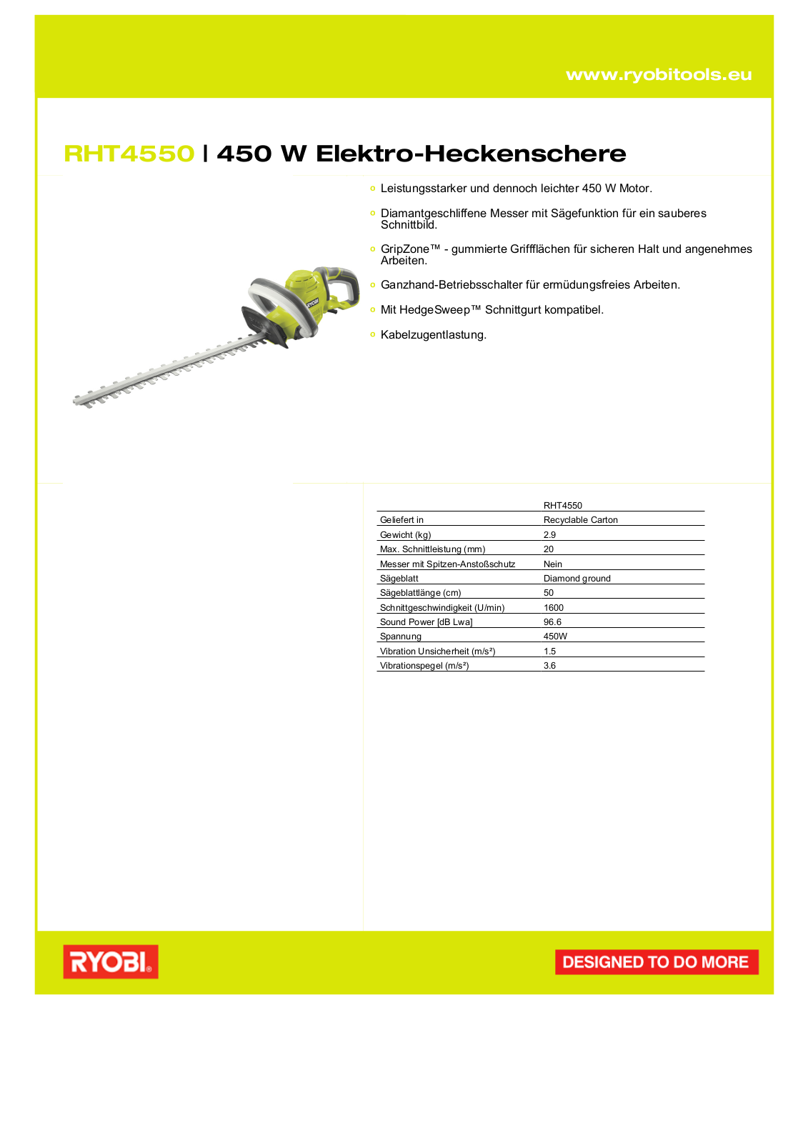 Ryobi RHT4550 User Manual