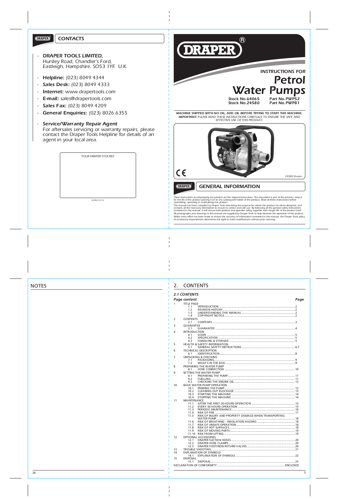 Draper Tools 64065 Instructions - ManualMachine.com