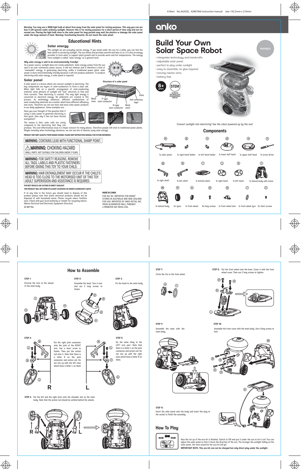 onko 36203D Instruction Manual