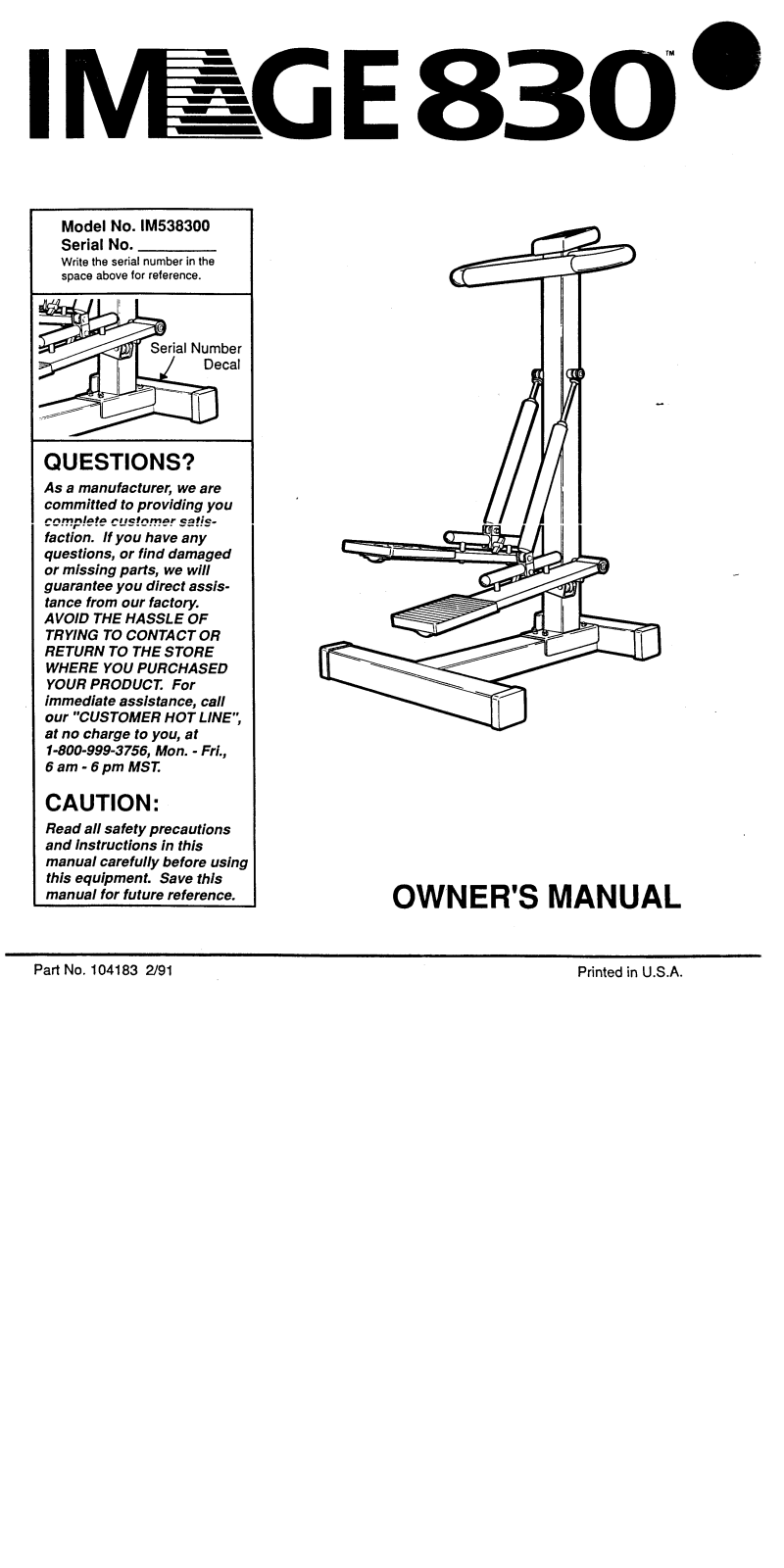 Image IM538300 Owner's Manual