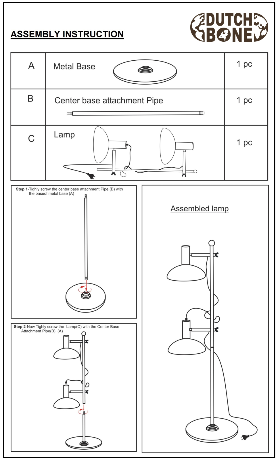 Dutchbone RDTE1369 Installation & Assembly - ManualMachine.com