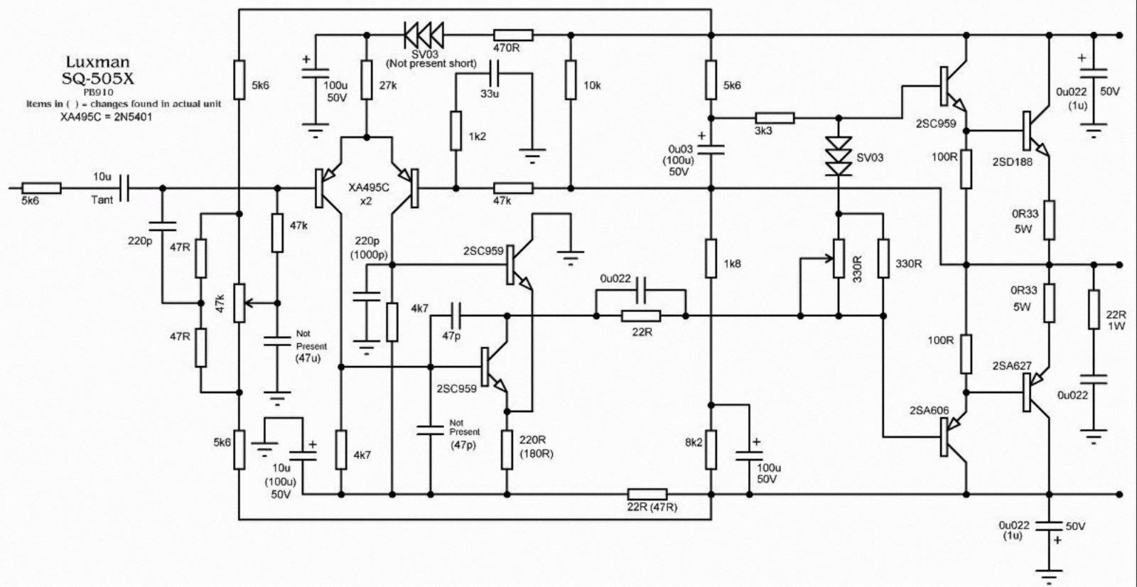 Luxman SQ-505-X Schematic