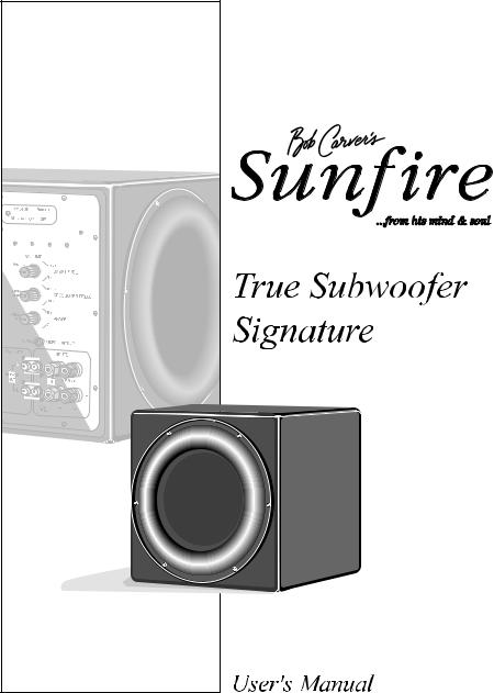 Sunfire True Subwoofer Signature Owners manual