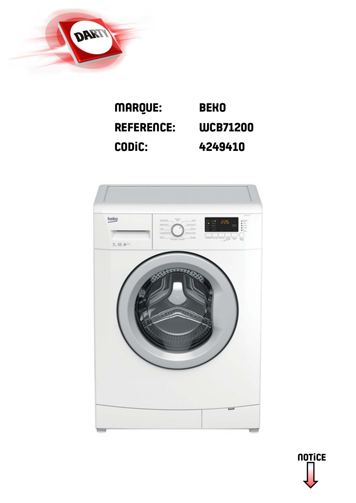 BEKO WCB71200S User Manual