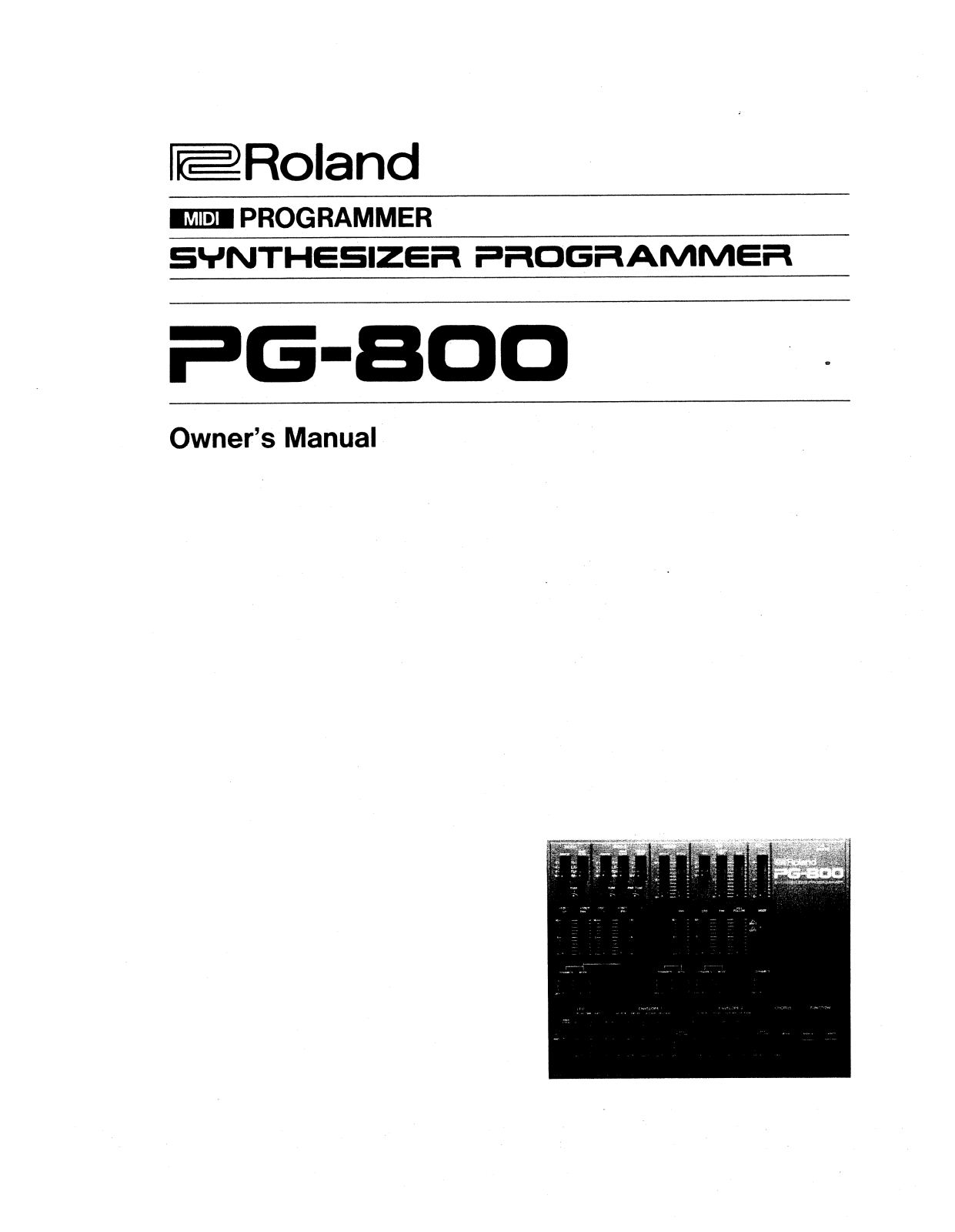 Roland PG 800 Service Manual