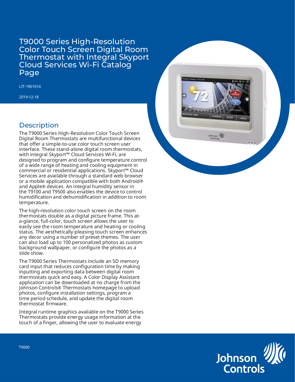 Johnson Controls T9000 Series Catalog