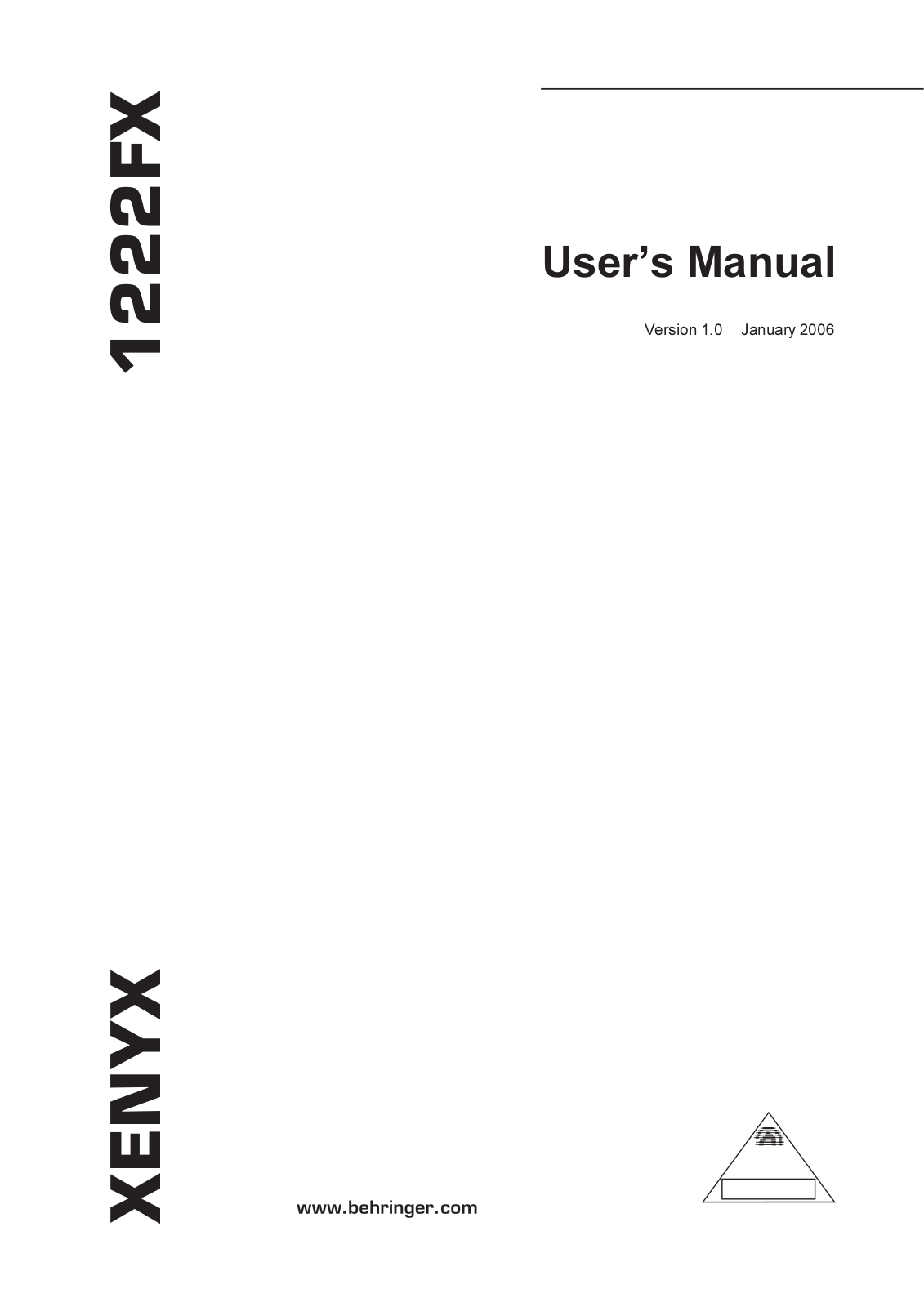 Behringer 1222FX User Manual