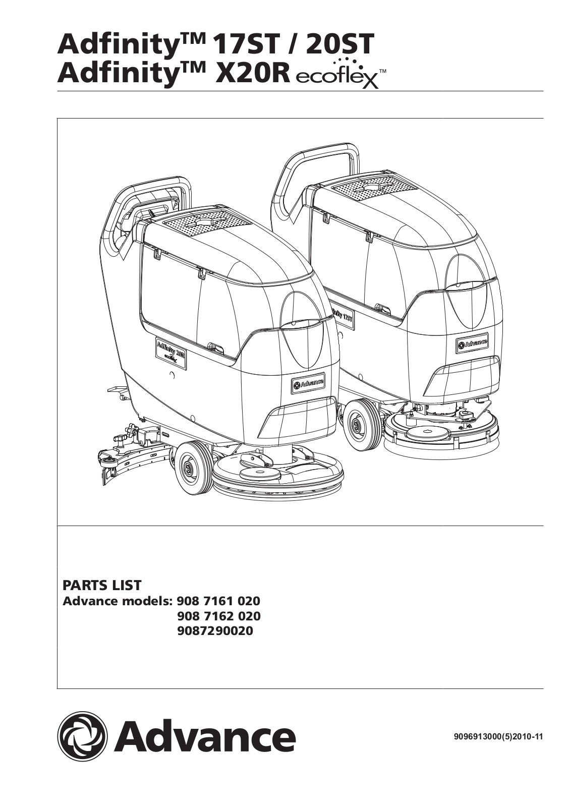 NILFISK Adfinity 17ST Parts List