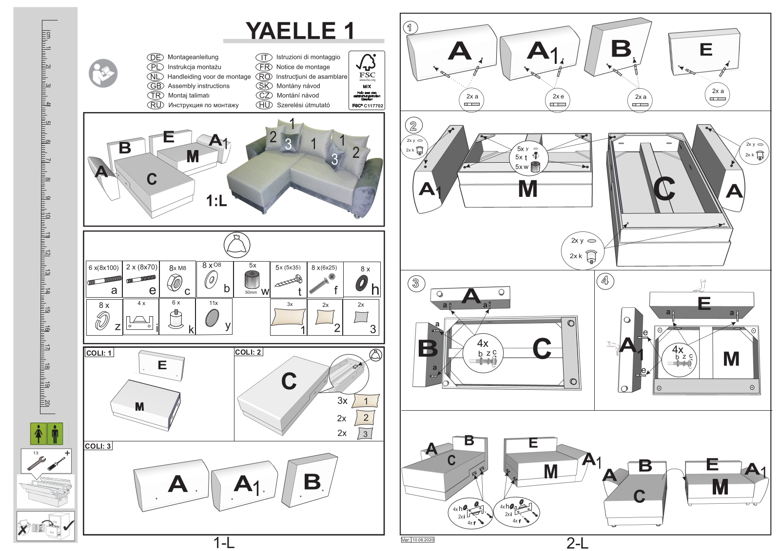 COLLECTION AB Yaelle 1 Assembly instructions