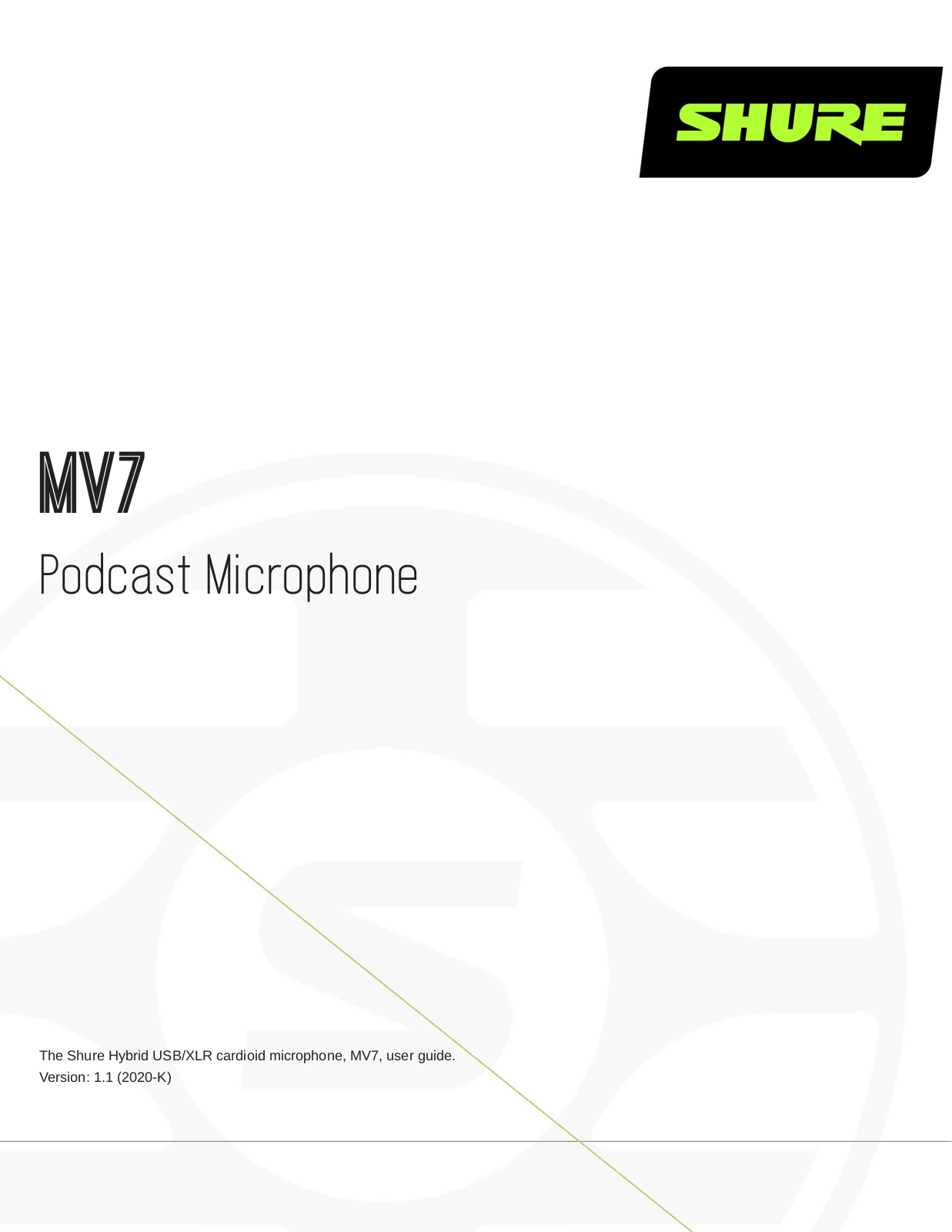 Shure MV7 User's Guide