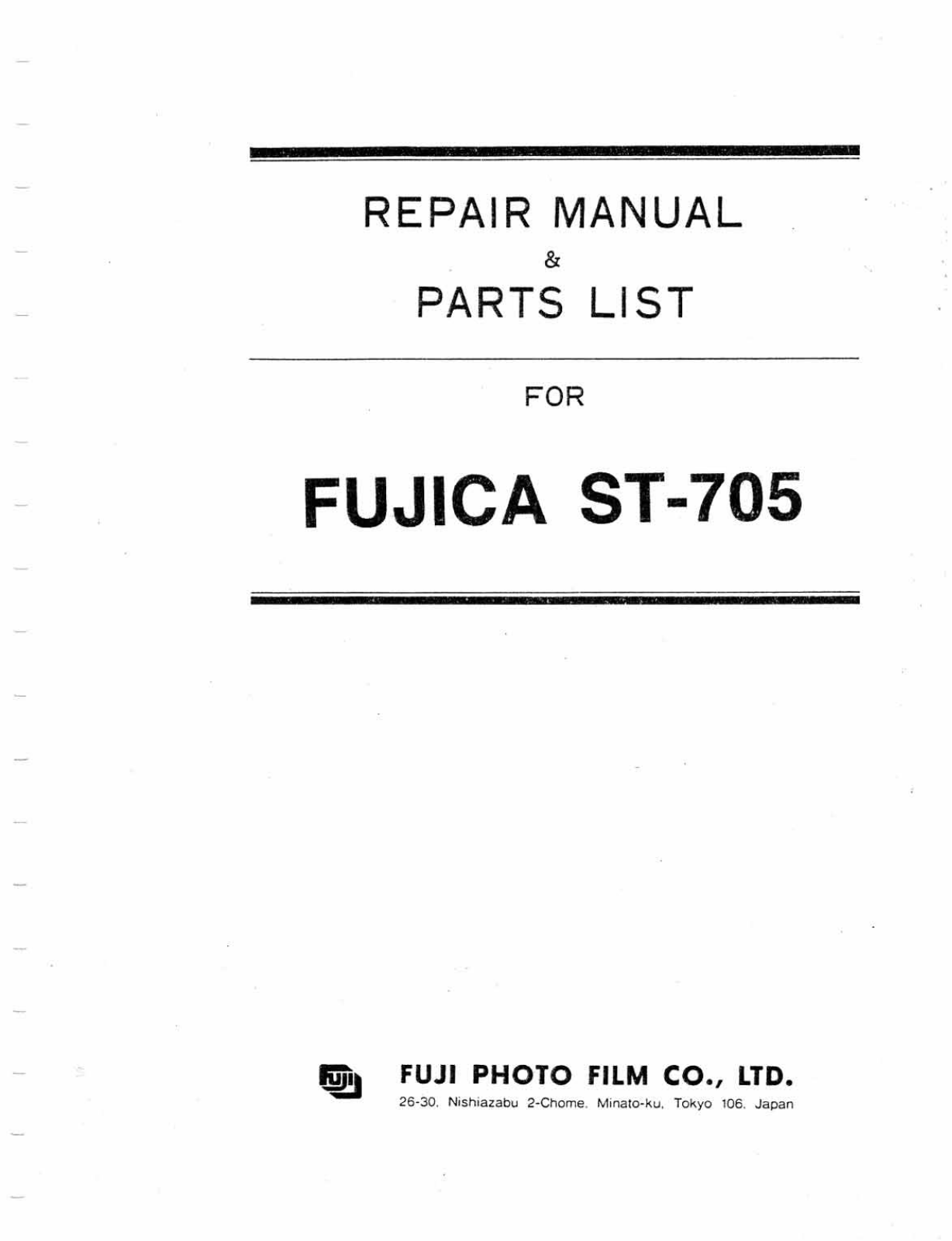 Fujica ST-705 Repair Manual