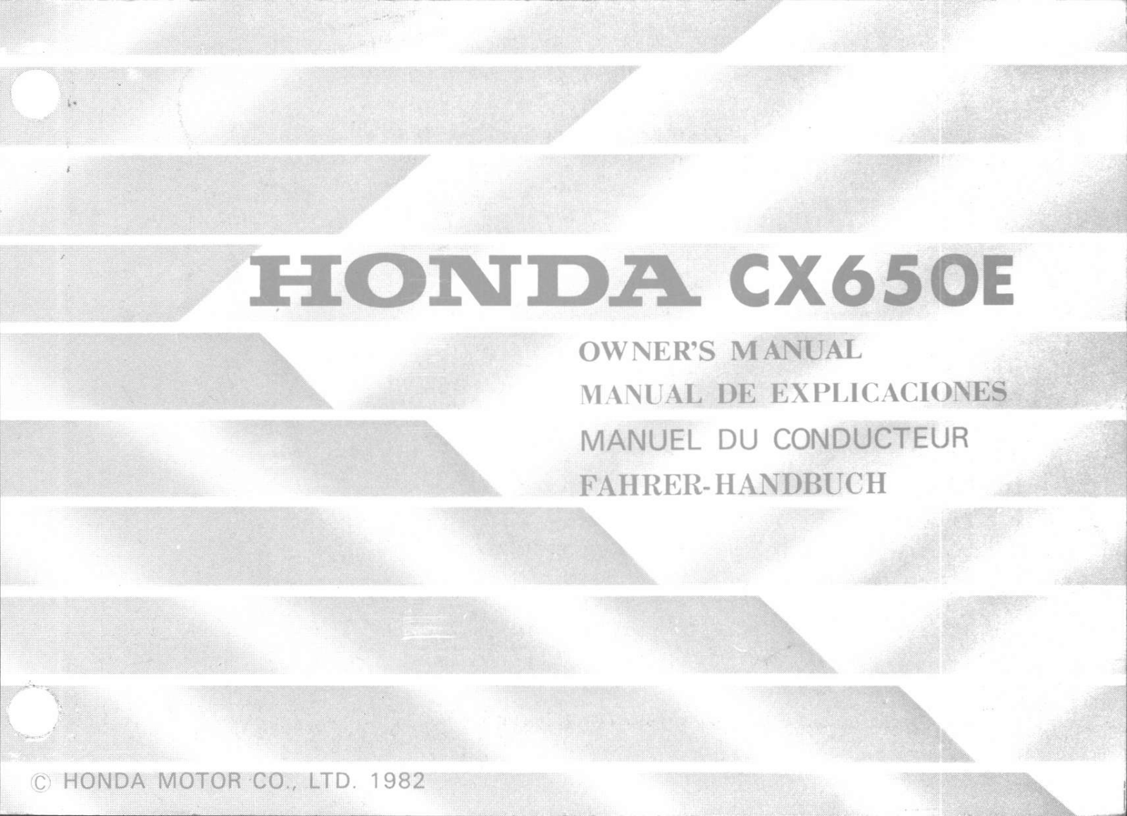 Honda CX650E 1982 Owner's Manual