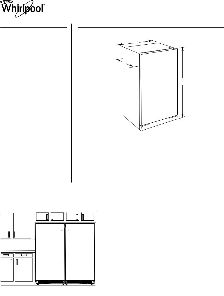 Whirlpool EL88TRRWQ, EL88TRRWS, EL88TRRW Dimension Guide