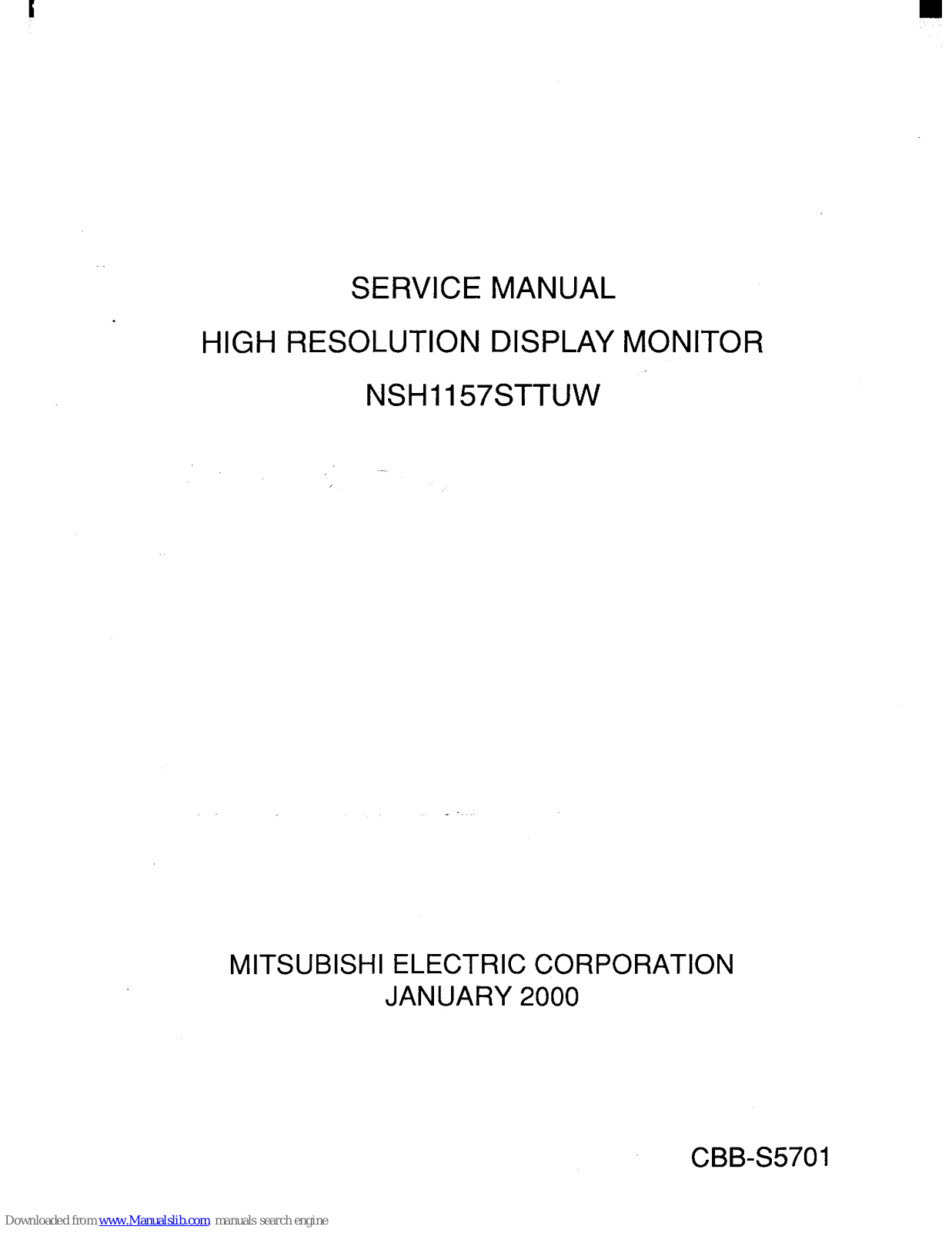 Mitsubishi Electric NSH1157STTUW Service Manual