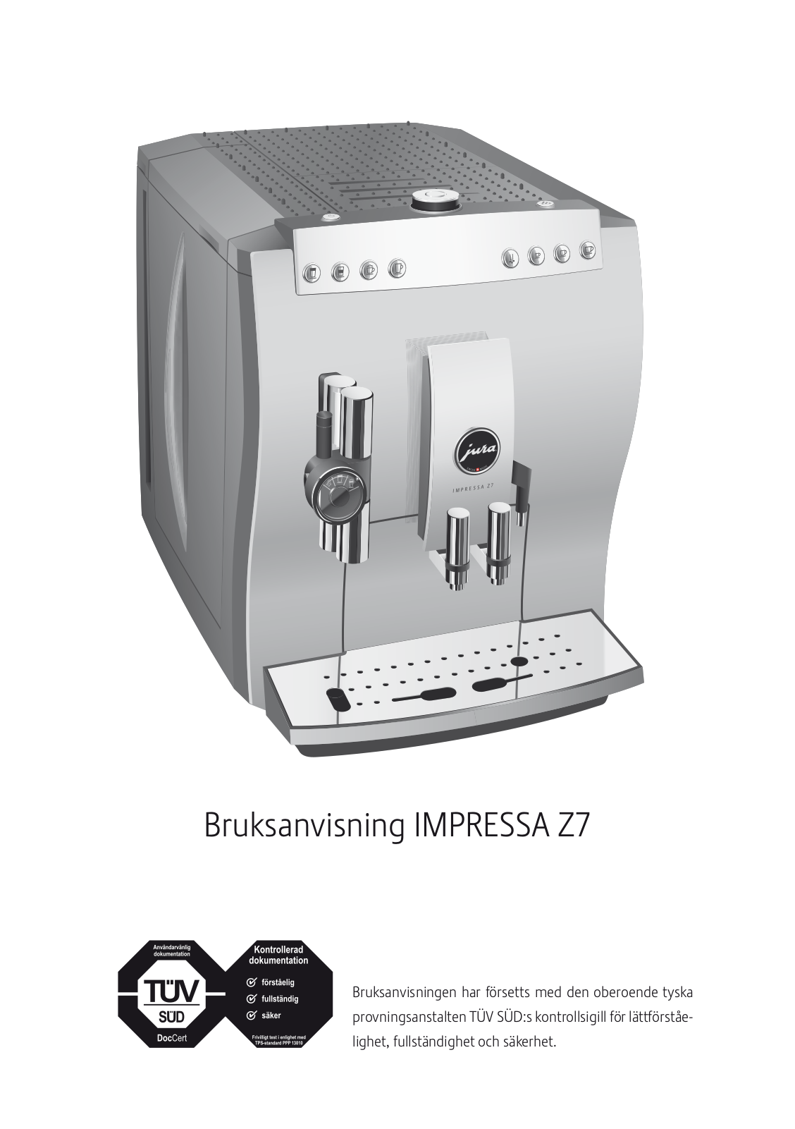 Jura IMPRESSA Z7 User Manual