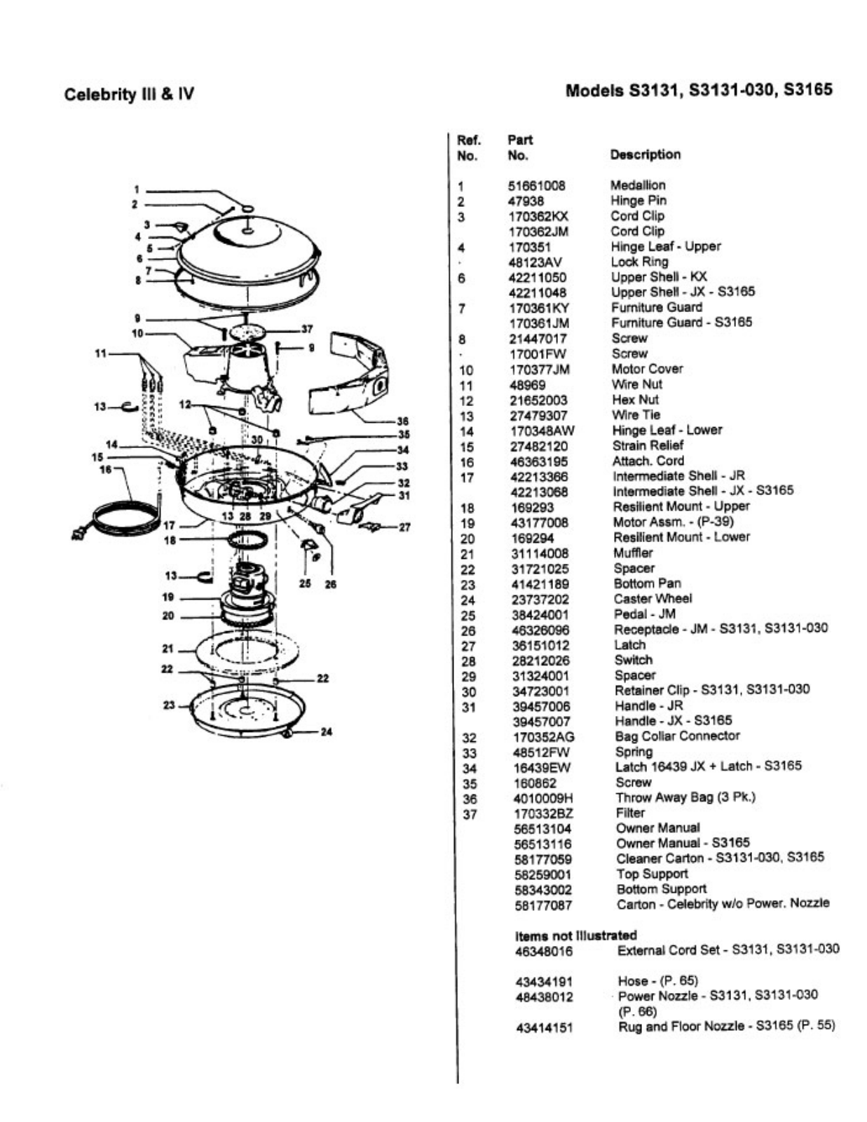 Hoover S3165, S3131, S3131-030 Owner's Manual