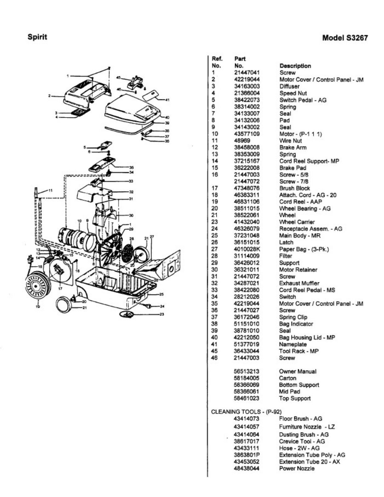 Hoover S3267 Owner's Manual