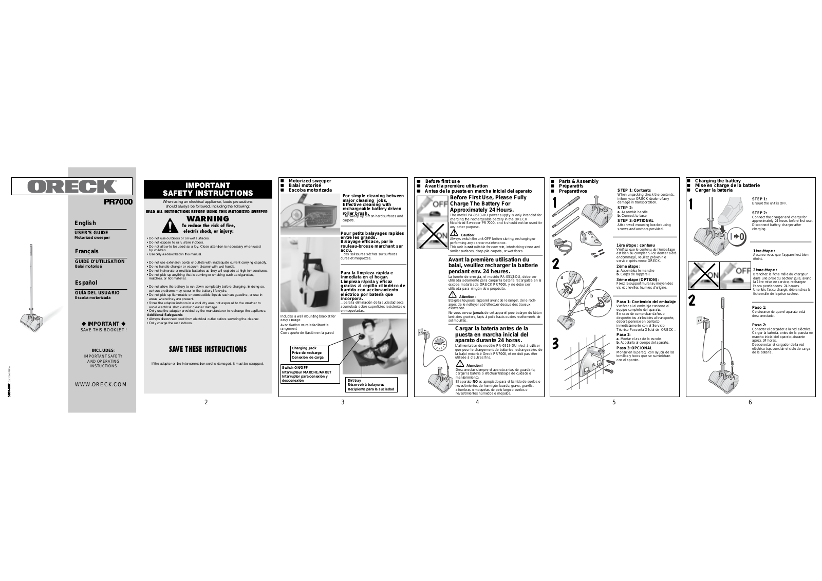 Oreck PA-0513-DU User Manual