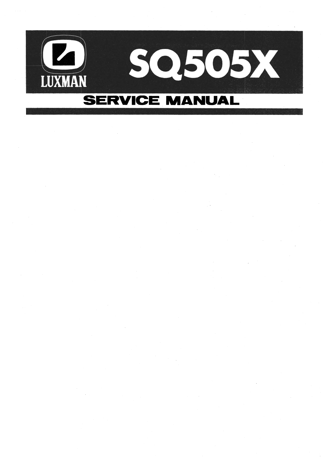 Luxman SQ-505-X Service Manual